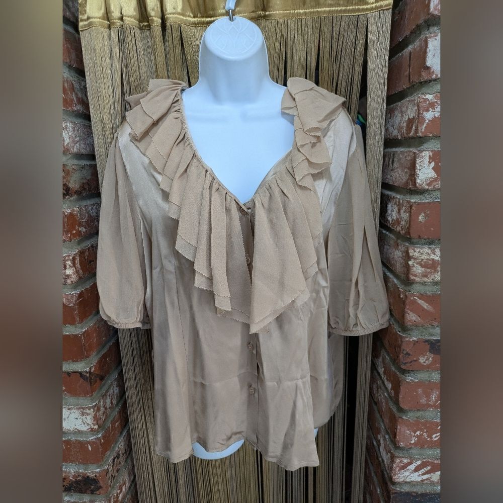 Mark Bower silk ruffled blouse